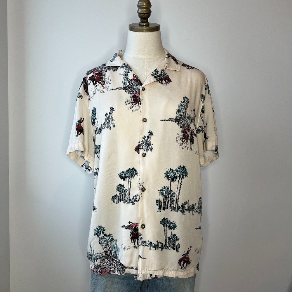 Cowboy Print Casual Button Down